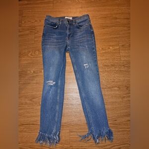 We The Free Ankle Skinny Frayed Jeans